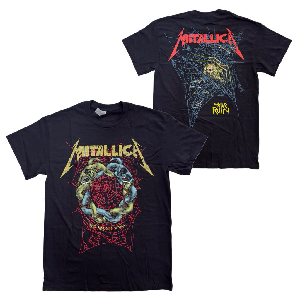 เสื้อวง METALLICA : RUIN/STRUGGLE (BLACK) T-SHIRT ลิขสิทธิ์แท้ UK
