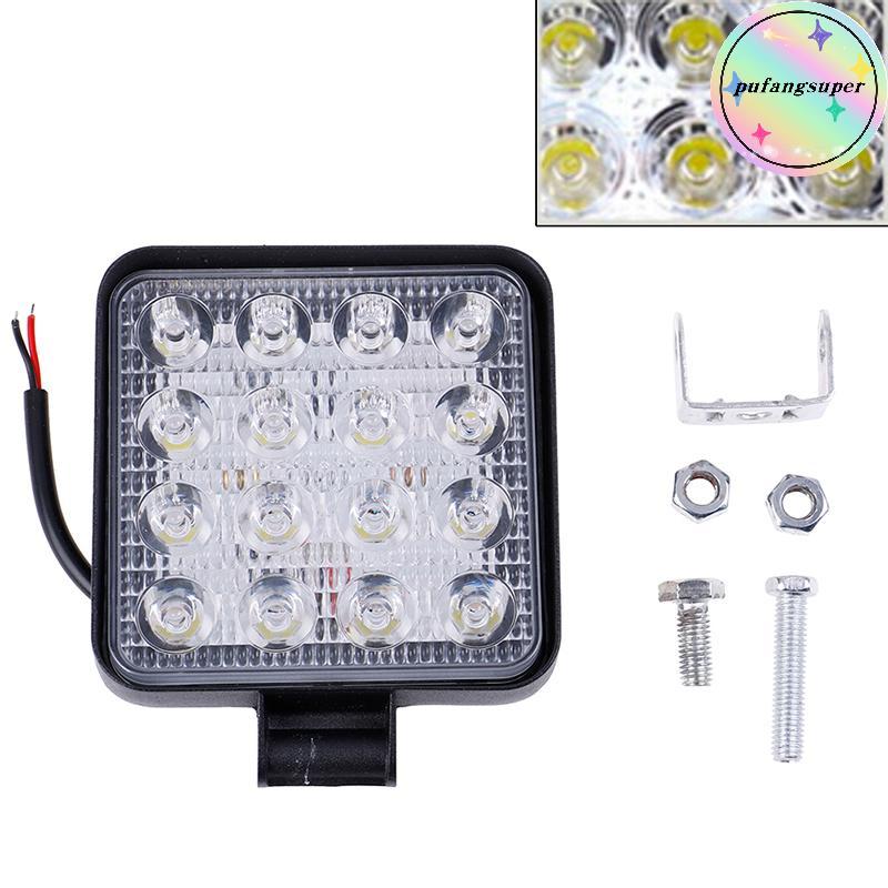 Pufangsuper ไฟ LED ทํางาน 4 นิ้ว 48W Tru OffRoad รถแทรกเตอร์ไฟจุด 12V 24V สี่เหลี่ยม
 ไทย