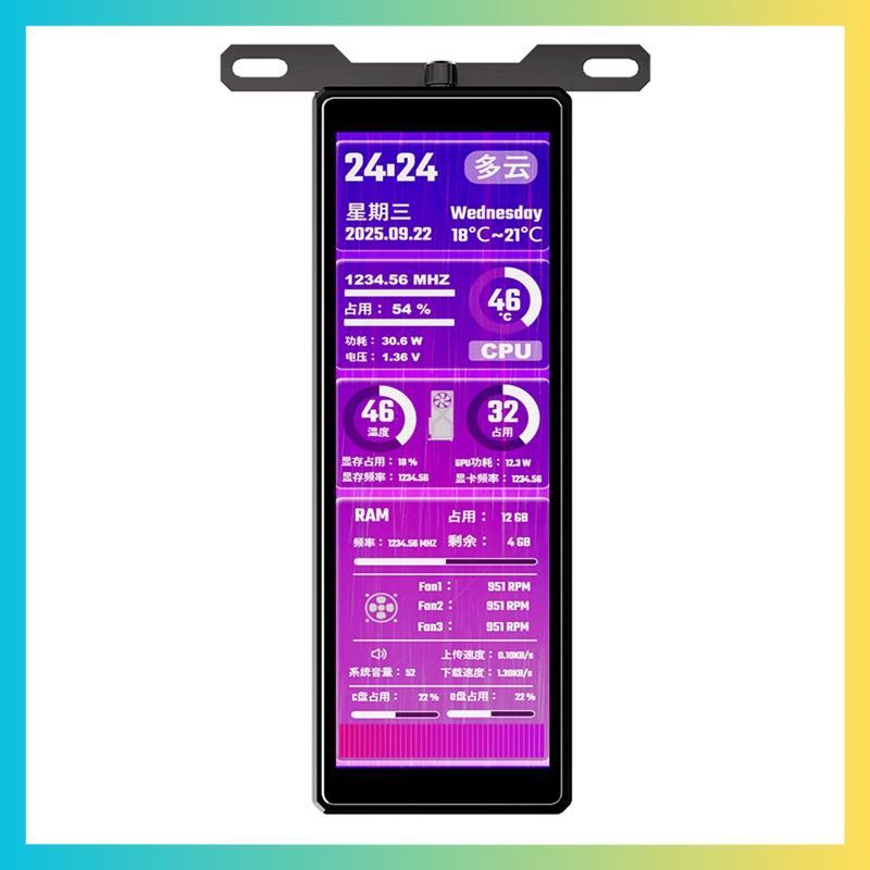 USB Triple-Fan 4.58 นิ้วสําหรับจอคอมพิวเตอร์หน้าจอสําหรับคอมพิวเตอร์ CPU RAM GPU HDD USB หน้าจอรอง B