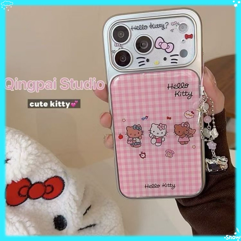 สีชมพู Checkered KT Cat Xiaomi 17PROMAX เคสโทรศัพท์ Xiaomi 17Pro/15/14/13Pro Redmi K90PROMAX/k80/k70