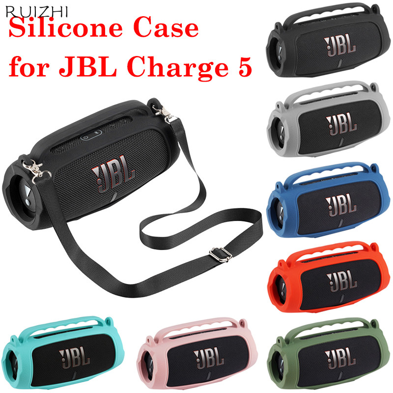เคสซิลิโคนสําหรับ JBL Charge 5 Wi-Fi ลําโพงไร้สายสําหรับ JBL Charge5 ลําโพงกระเป๋าสะพายผิวอุปกรณ์เสร