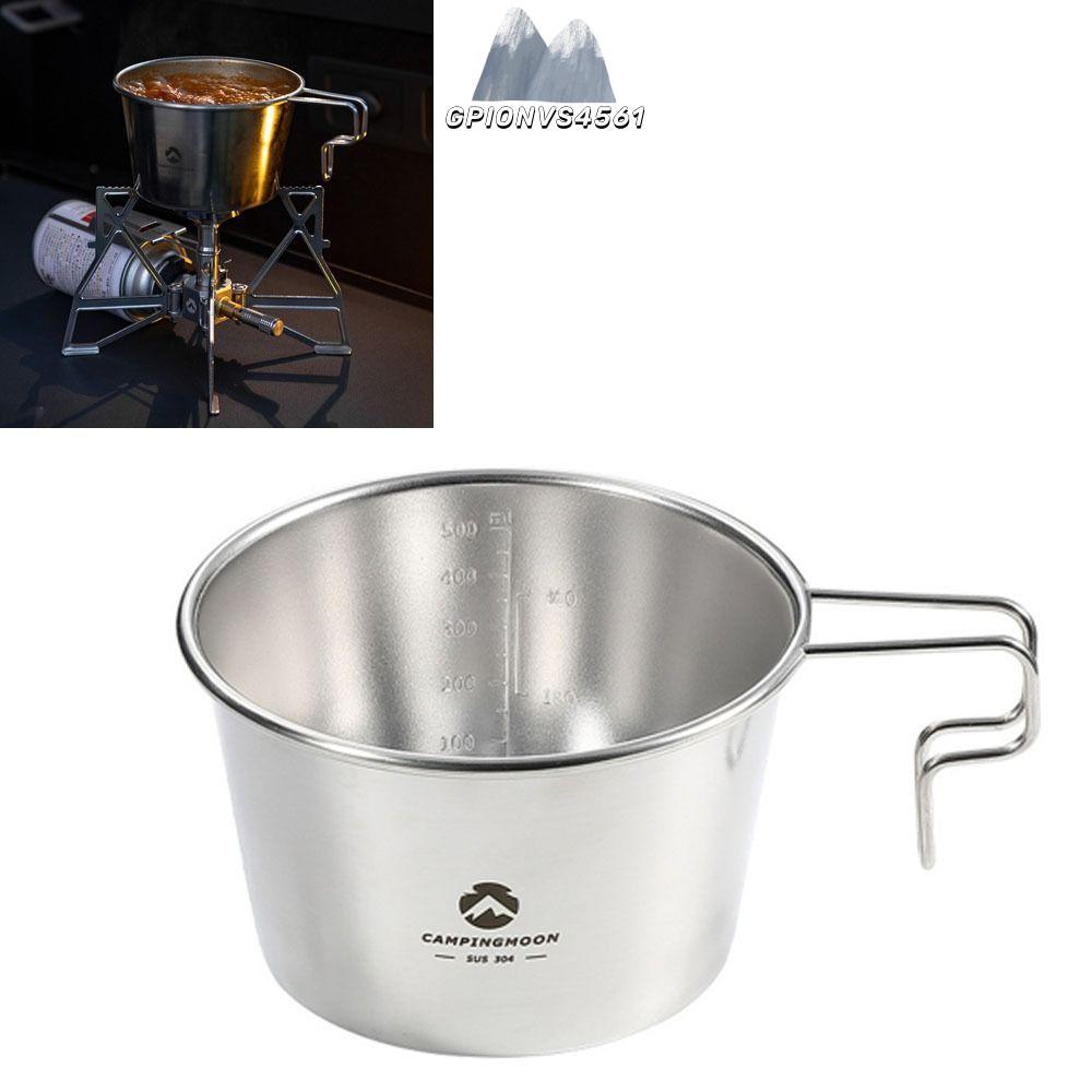 GPIONVS4561 Sierra Cup, 600ml/20.29oz พร้อมที่จับสแตนเลส Sierra Cup, Backpacking Silver Deep Sierra 