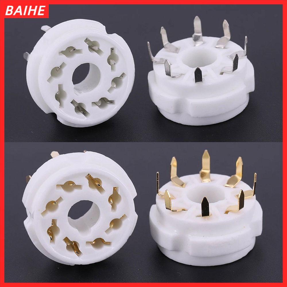 BAIHE 1 ชิ้นฐานวาล์ว, 8Pin K8A GZC8-Y GZC8-Y-2 ซ็อกเก็ตหลอดเซรามิค, DIY Octal ดีบุก-Plated PCB Mount