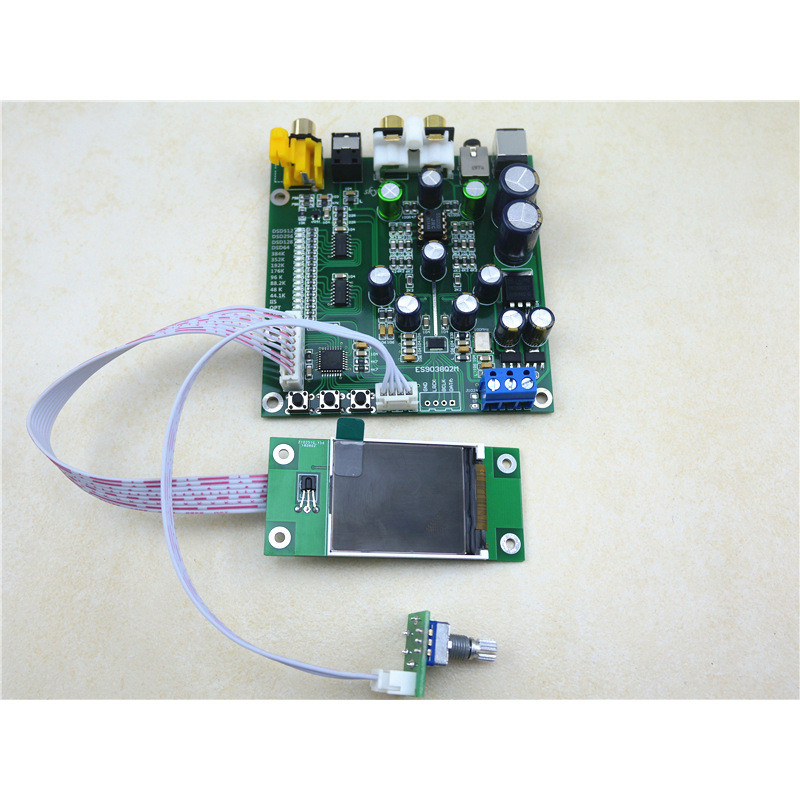 ES9038 Q2M DAC ถอดรหัสบอร์ด IIS dsd Optical Fiber Coaxial Input 384k dop128