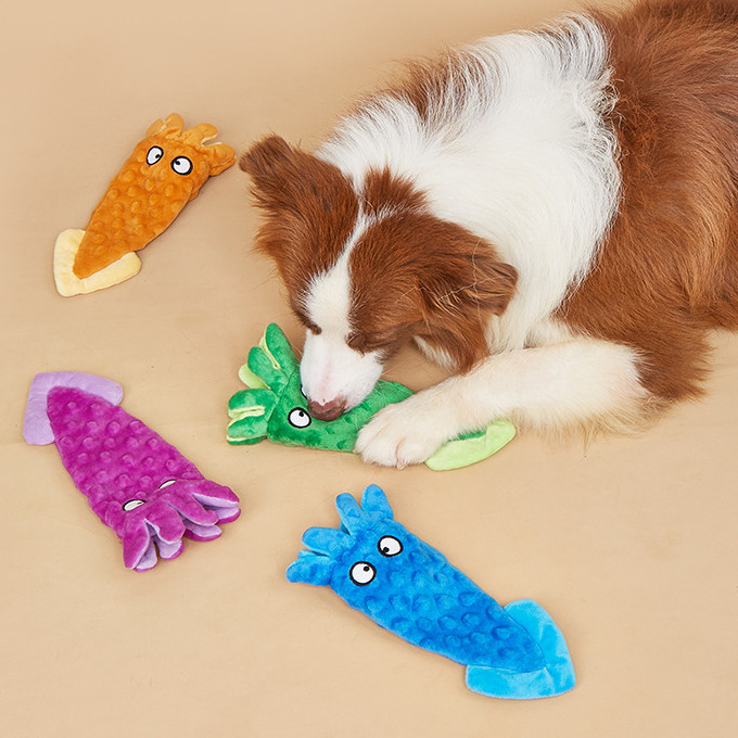 Interactive Dog Plush Octopus Toy Squeak สําหรับสุนัขเคี้ยวการงอกของฟัน