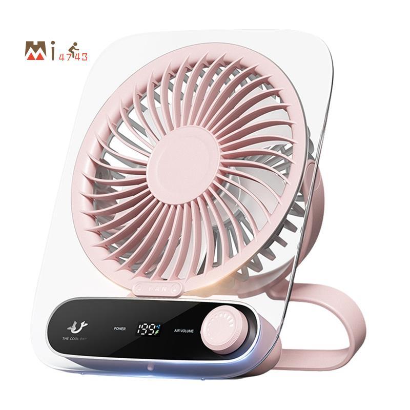 Mi4743Mini Fan พัดลมตั้งโต๊ะสํานักงาน พัดลมตั้งโต๊ะ แบบพกพา USB Ultra-Thin Wall-Mountable & Hand-Hel