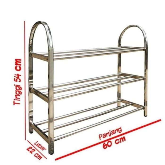 Sarana Giya ชั้นวางรองเท้า/ทรายสแตนเลส 3 ชั้น