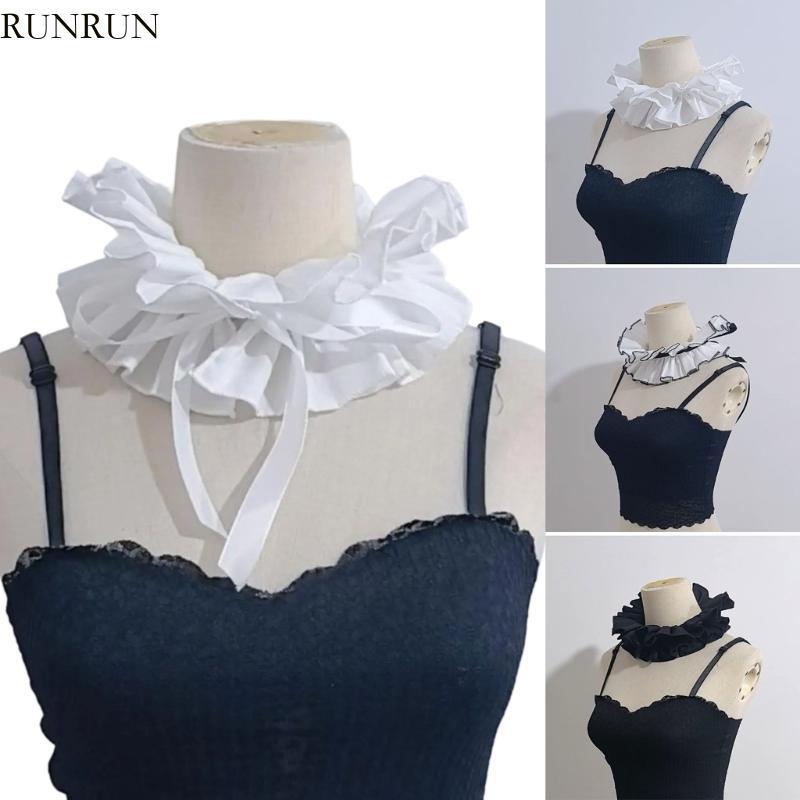 วิ่งลูกไม้ รuff คอสําหรับผู้หญิงที่สง่างามที่ถอดออกได้เสื้อกระโปรง ฉ ถึง นัวเนีย ปกสําหรับชุดต่างๆคอ