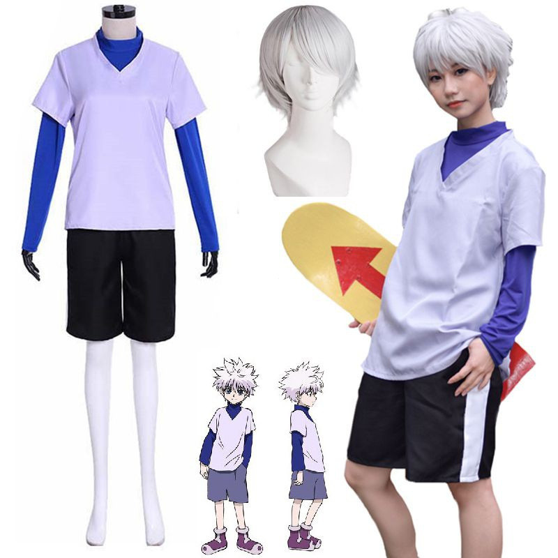 ชุดคอสเพลย์.killua.zoldyck.แบบเต็มชุด สำหรับงาน.halloween และ.christmas | ใช้ได้ในการแสดงบนเวที anim
