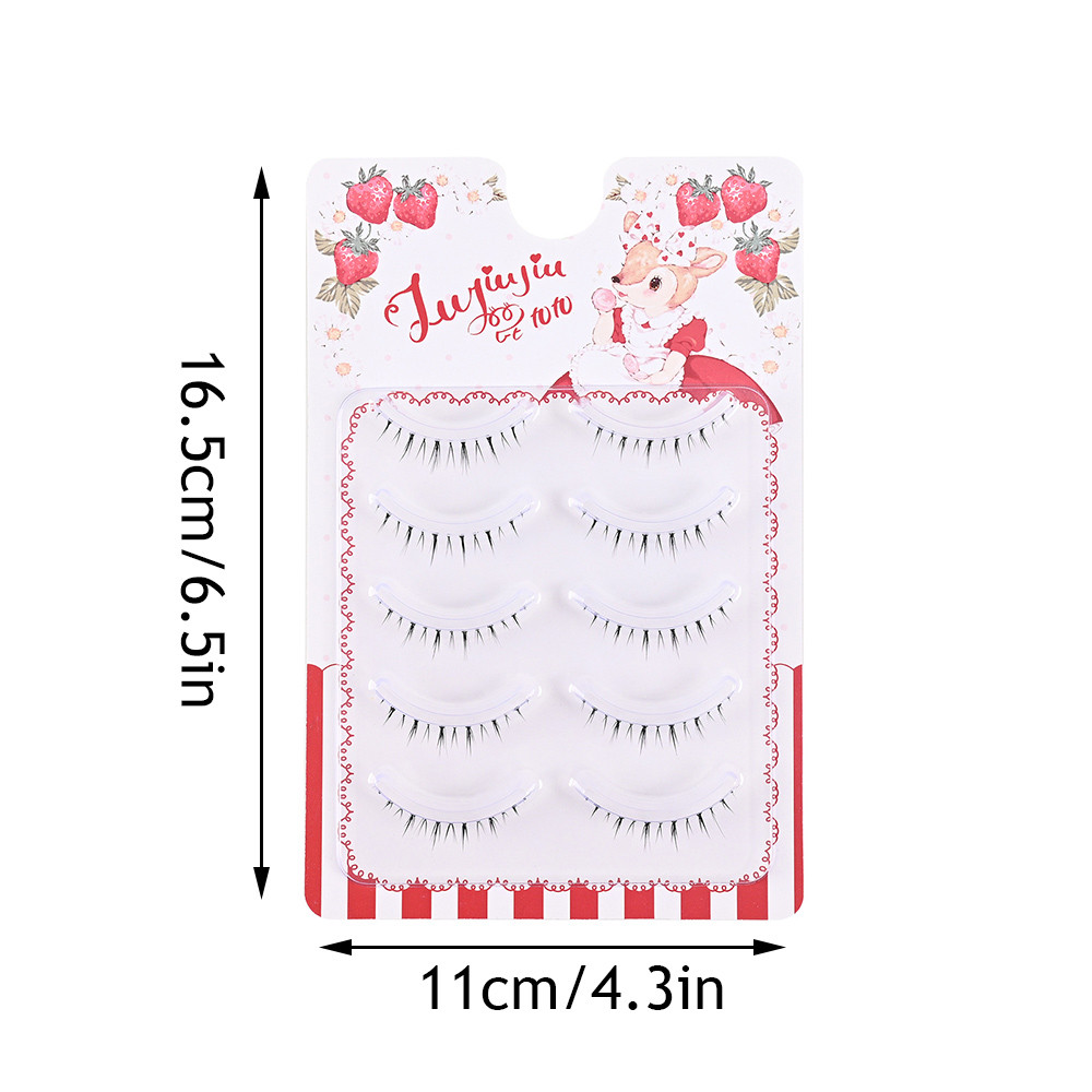 ก้านใสใต้ขนตามังงะขนตาธรรมชาติขยายแต่งหน้าทุกวัน 5 คู่ Wispy Cross - รูปที่ 2