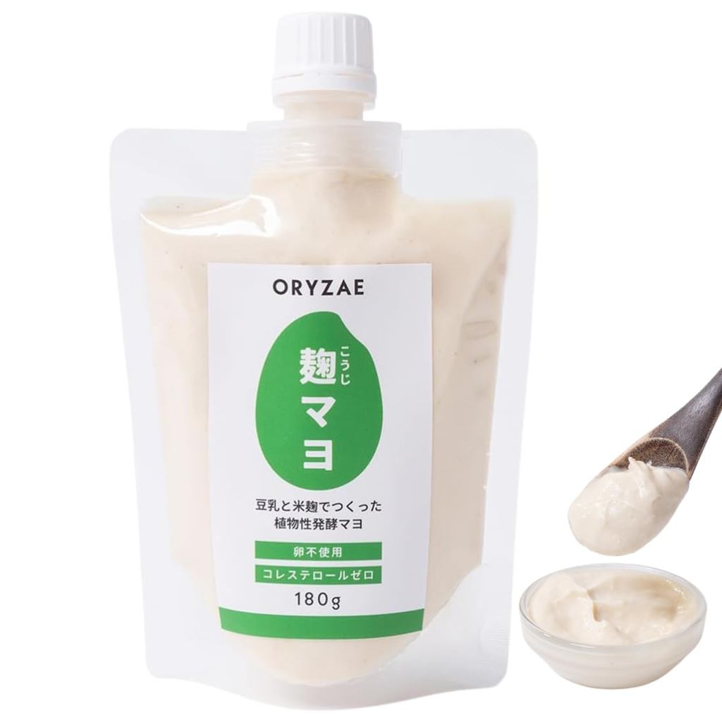 ORYZAE Koji Mayo 180g - Mayonnaise made with soy milk and rice koji, additive-free, plant-based ferm