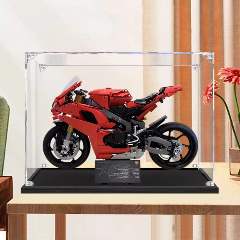 กล่องใส่เลโก้ Lego 42202 Ducati Panigale V4 S กล่องอะคริลิคใส ตู้โชว์รถมอเตอร์ไซค์ กันฝุ่น แข็งแรง