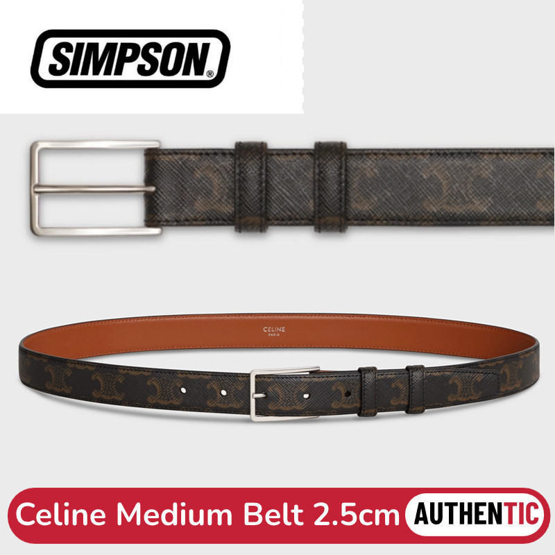 เซลีน Celine เข็มขัด Medium Belt In Triomphe Canvas 2.5cm Rectangular Buckle