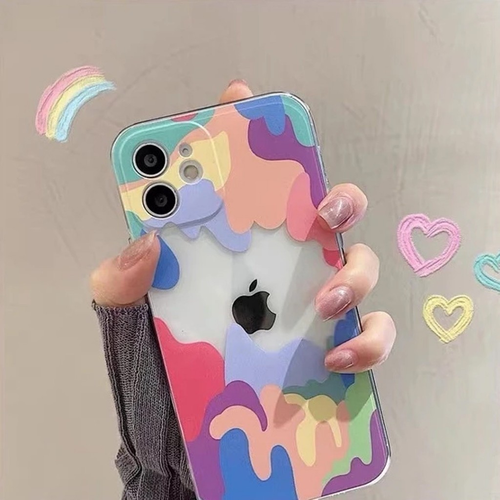 เคสใสโปร่งใสการออกแบบสายรุ้งสีสันสดใสสําหรับ TECNO SPARK 10 PRO SPARK 40 SAPRK 40 PRO SAPRK 40 PRO P