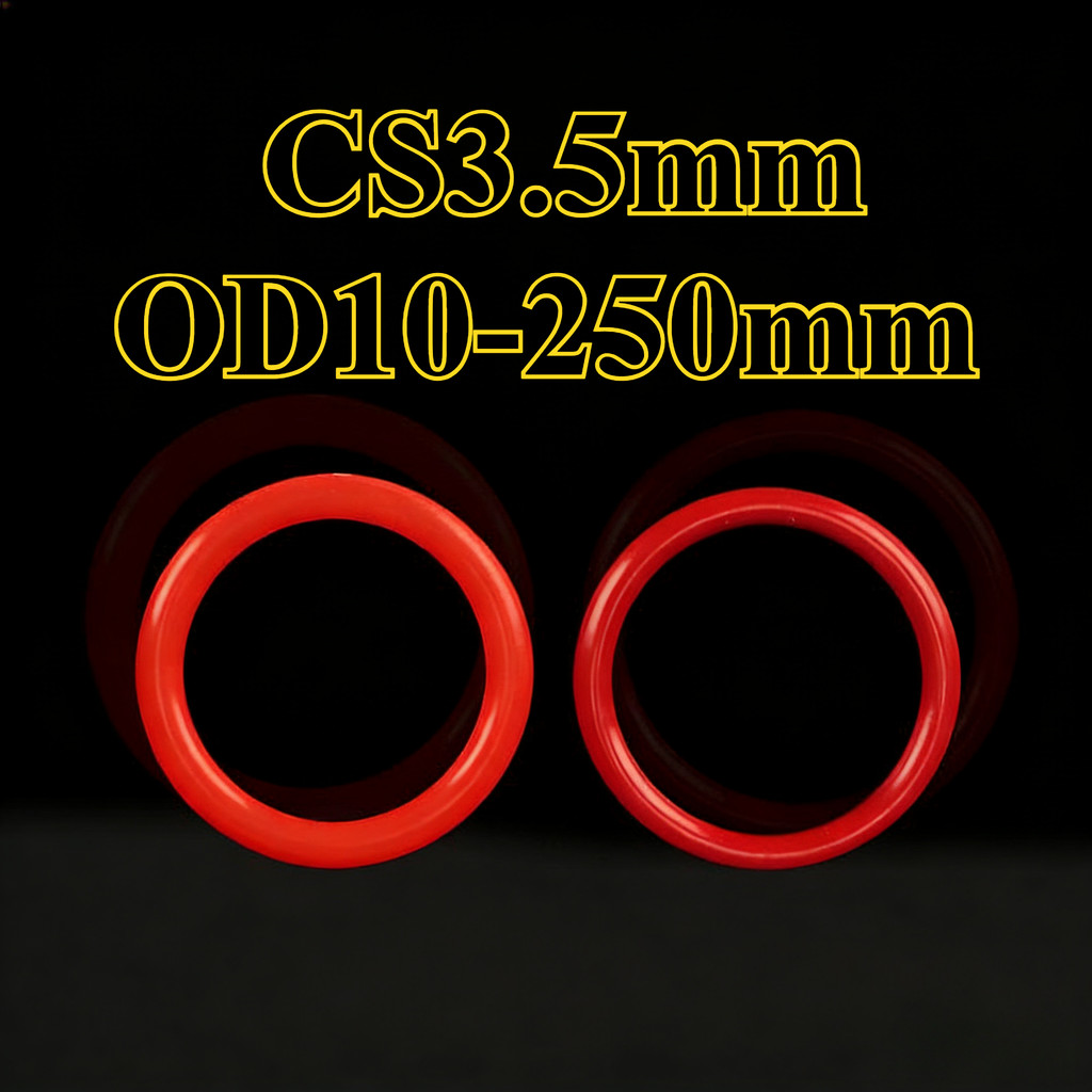 แหวนซีลโอริงซิลิโคนสีแดง CS3.5mm*OD10-250mm แหวนกันน้ําส่วนประกอบการปิดผนึกทนอุณหภูมิสูง (YDD-LD-MB)