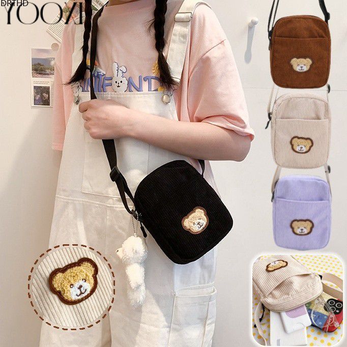 [พร้อมส่ง] 【จัดส่งภายใน 2-3 วัน】กระเป๋าใส่โทรศัพท์สะพายข้างลายหมีเท็ดดี้ สำหรับเด็กและนักเรียน ขนาดเล็ก