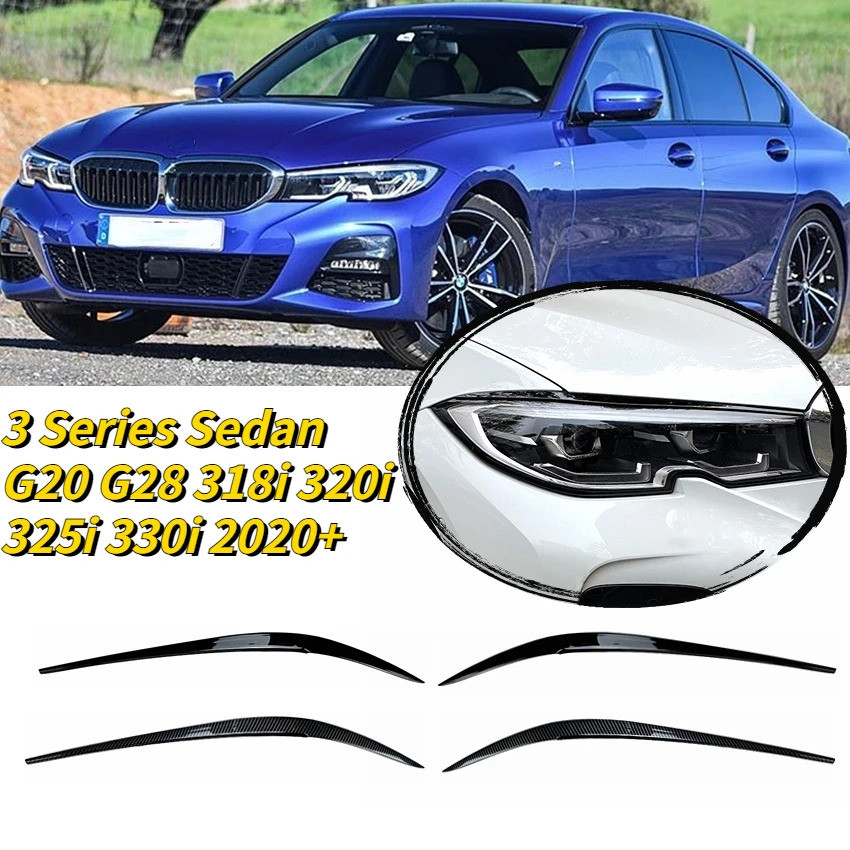 Car Headlight Eyelids Eyebrows For BMW For BMW 3 Series Sedan G20 G28 318i 320i 325i 330i   2022 ABS