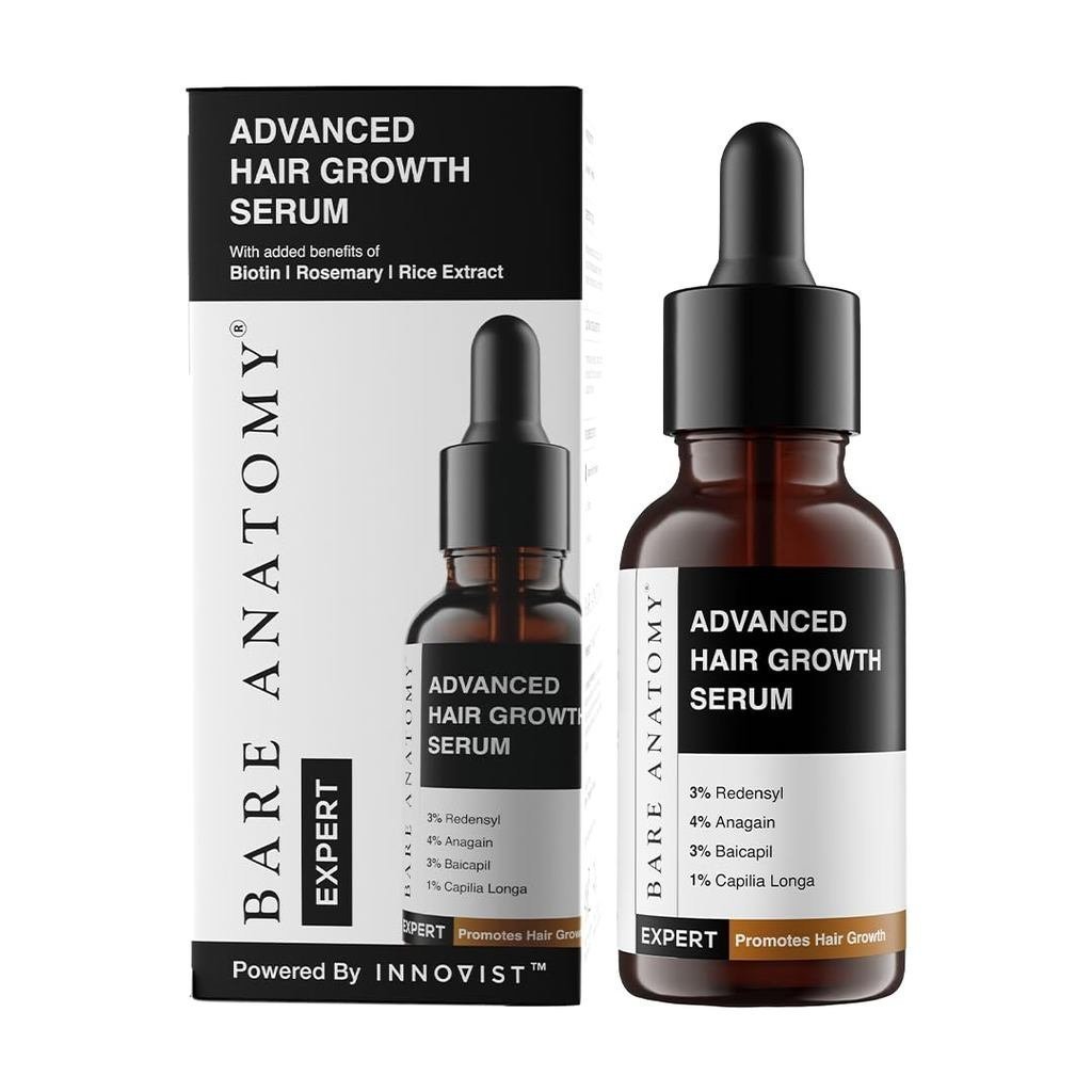 Bare Anatomy Advanced Hair Growth Serum| 3% Redensyl - 2x Better Results than Minoxidil | + 4% Anaga