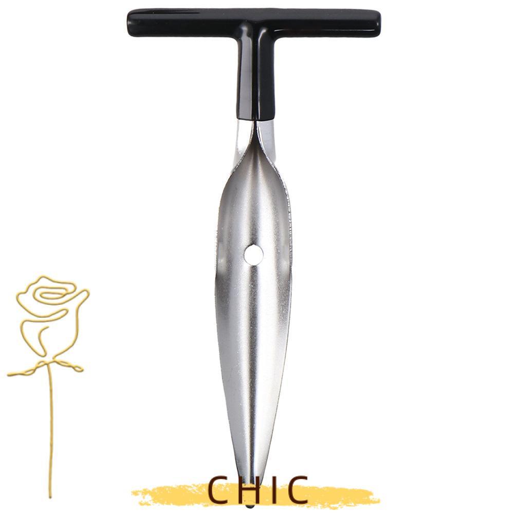 CHIC ที่เปิดขวด Coco Nut 2 ชิ้น, เครื่องมือเจาะโกโก้สีเงินรูปตัว T, มะพร้าวหมัดมะพร้าวสแตนเลสที่สะดว