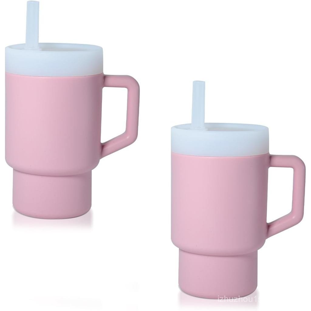 Kids 1st Tumbler 9 OZ Silicone Baby Cups With Straws and Lids, Smll Tumbler with Toddler-Friendly St