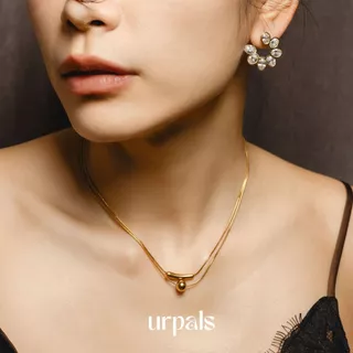 URPALS สร้อยคอ สร้อยคอโชคเกอร์ Stainless ชุบทอง18K ไม่ลอกไม่ดำ แพ้ง่ายใส่ได้