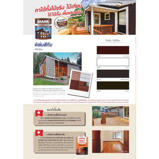 SHARK Wood Stain Plus ตราปลาฉลาม วู๊ดสเตน พลัส สีย้อมทุกไม้ ชนิดเงาและกึ่งเงา ขนาด 1/4 แกลลอน(0.75ลิตร)