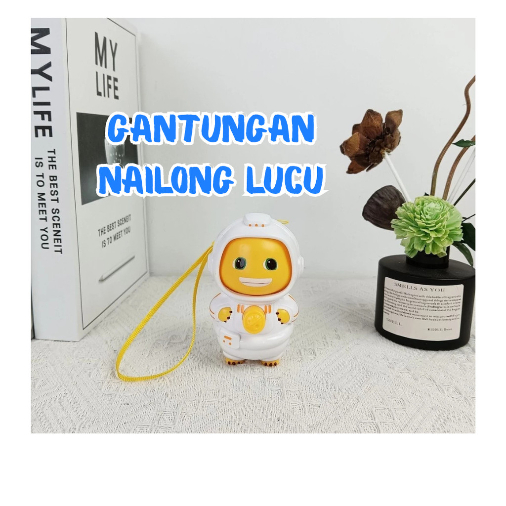 GANTUNGAN Nailong ที่แขวนเปลี่ยนหน้า / กระเป๋าใส่ตุ๊กตา Dino สีเหลืองน่ารัก Nailong Hanger