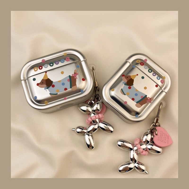 Electroplated Color Polka Dot Dachshund airpodspro เคสป้องกัน airpod4 เหมาะสําหรับหูฟัง Soft Shell
