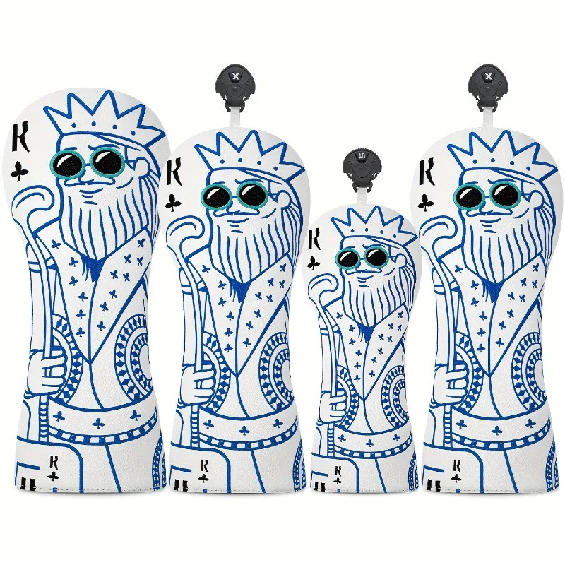 Anime K White Golf Head Cover - Durable Protective Case for 1-Wood, 3-Wood, 5-Wood, UT Wood Stylish