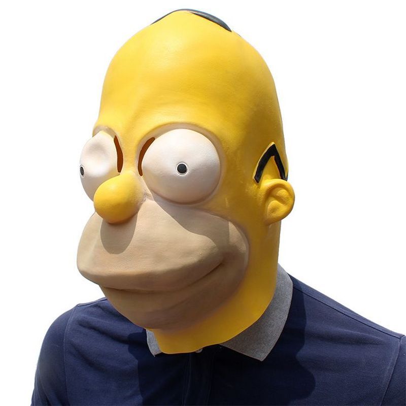 ฮาโลวีน Simpson Helmet Simpson Mask Party Masquerade Party หมีขายดี Big Bear Two Latex Mask m