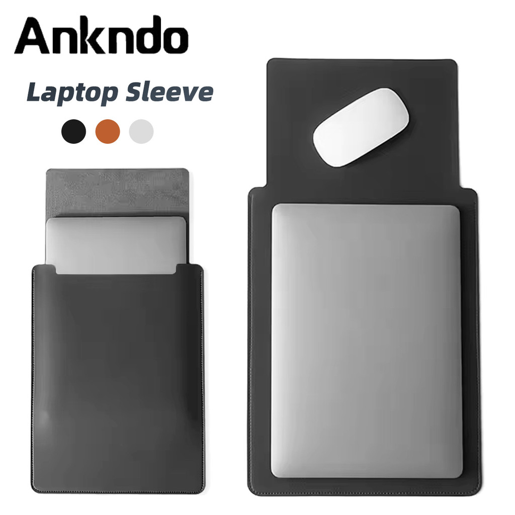 Ankndo Leather Laptop Sleeve Case Cover Bag with Mousepad for 13-16 Inch Tablet