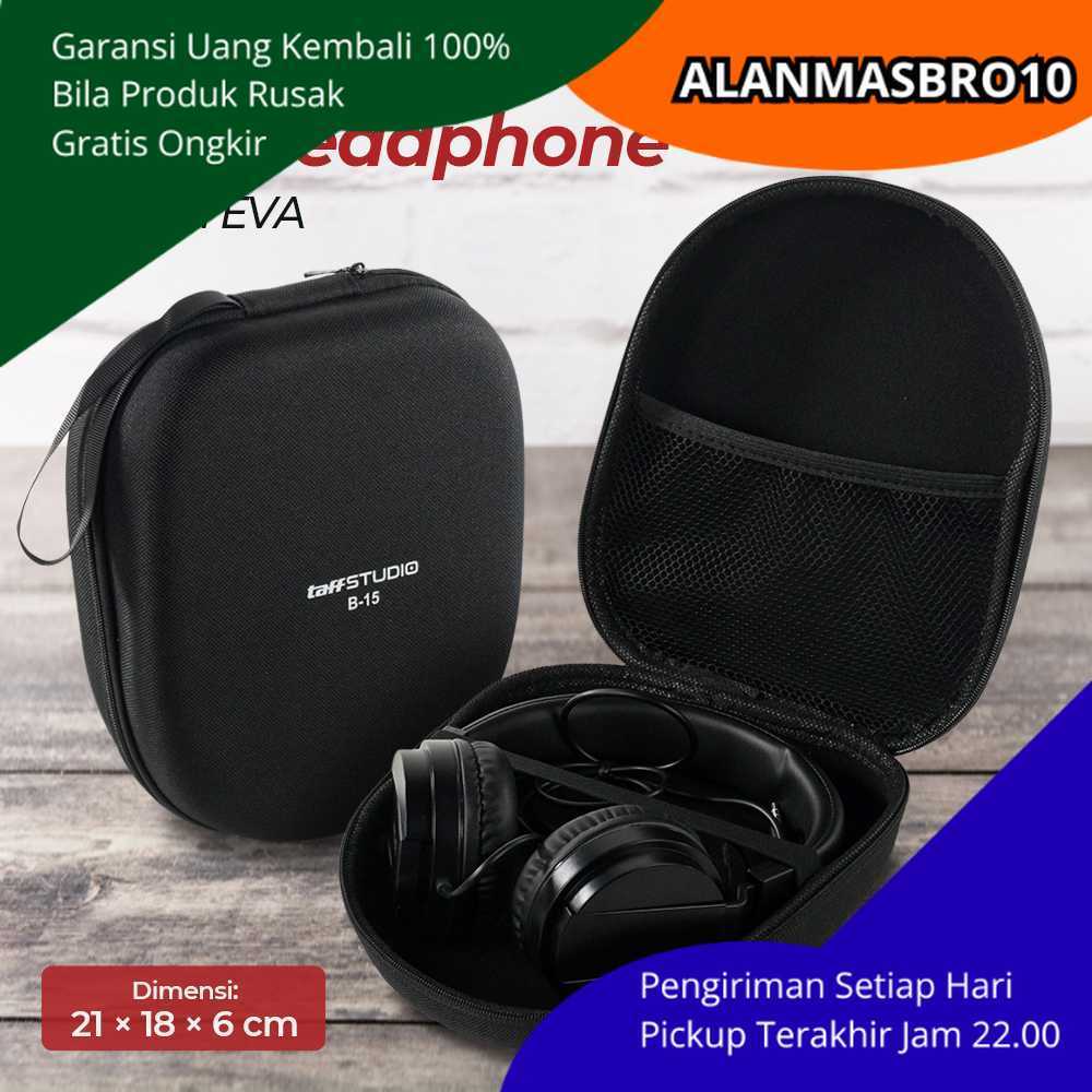 Universal หูฟังกระเป๋า EVA Hard Case Anti-impact ป้องกัน Strong Zipper Compact Design แบบพกพาสําหรับ