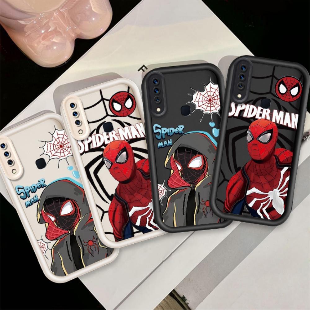 ปลอกคู่โทรศัพท์สําหรับ VIIVO Y17 Y15 Y12 Y12i Y11 2019 น่ารักการ์ตูนซิลิโคน Spider Man กันกระแทกฝาคร