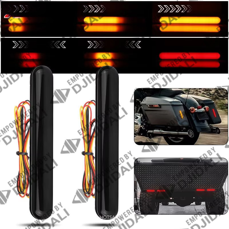 1PC 12 V-24 V Universal LED ไฟท้ายแถบด้านหลังเบรคโคมไฟไหลเลี้ยว Singals DRL วิ่งสําหรับรถบรรทุกรถพ่วง ATV