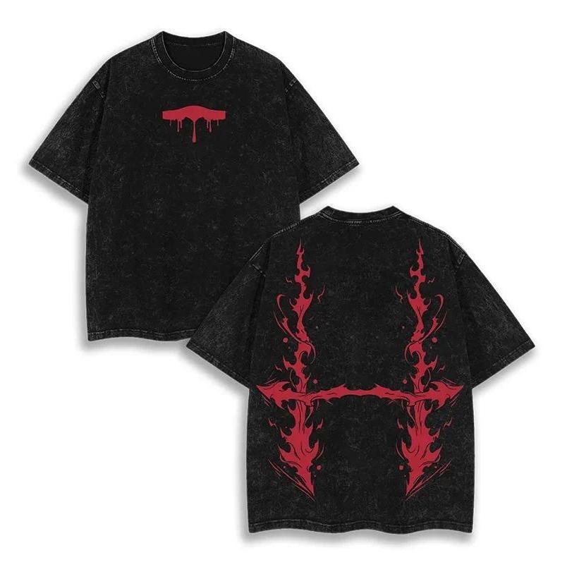 ร้อน Andy Jujutsu Kaisen กราฟิกพิมพ์ล้างเสื้อยืดบุรุษเสื้อผ้า Tee เสื้อ Homme เสื้อยืดขนาดใหญ่ Tshirt สำหรับผู้ชาย Ropa