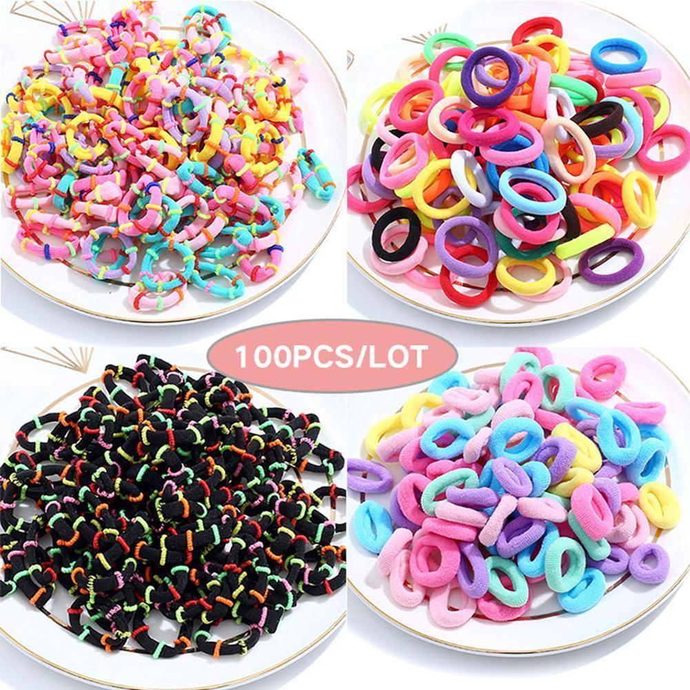 กระเป๋าเกาหลีสีสันไนลอนยืดหยุ่นผม Band Scrunchies ยาง Tie ผม Band หางม้า S0v1