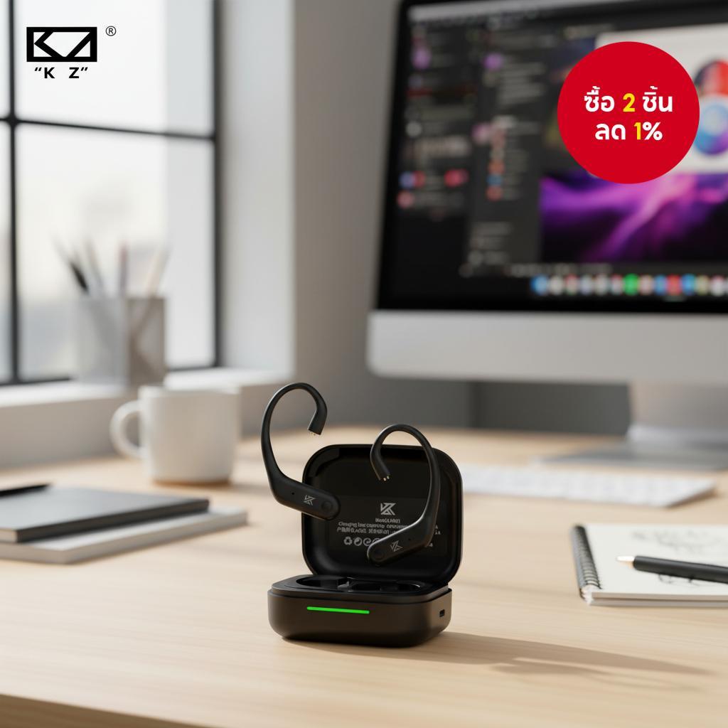 KZ AN01 หูฟังไร้สายแบบเกี่ยวหู พร้อมตัดเสียงรบกวน ANC, ดีเลย์ต่ํา, คุณภาพเสียงสูง, รองรับหลายอุปกรณ์