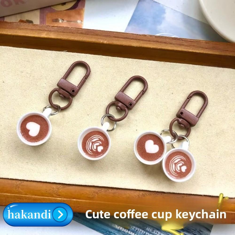 พวงกุญแจถ้วยกาแฟ น้ําแข็ง การ์ตูนน่ารักสําหรับโรงเรียนกระเป๋าเป้สะพายหลังของขวัญกระเป๋าเสน่ห์จี้คู่รักเพื่อนแหวนกุญแจส