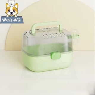 wen.W2 กระเป๋าพกพาสัตว์เลี้ยงขนาดเล็ก สำหรับ หนูแฮมสเตอร์ ชินชิล่า กระต่าย - กล่องหิ้วสัตว์พกพาสะดวก ระบายอากาศดี ปลอดภั