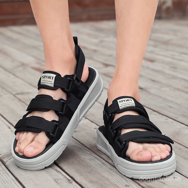 9IXR แฟชั่นลําลองเปิดนิ้วเท้าชายหาดระบายอากาศ Velcro รองเท้าแตะผู้ชายรองเท้าชายหาด