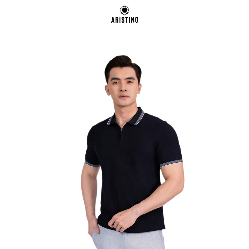 Aristino Regular Fit เสื้อโปโลผู้ชายคอปกซิป 95% ผ้าฝ้ายออร์แกนิกนุ่มระบายอากาศได้ดี APS204AS0E