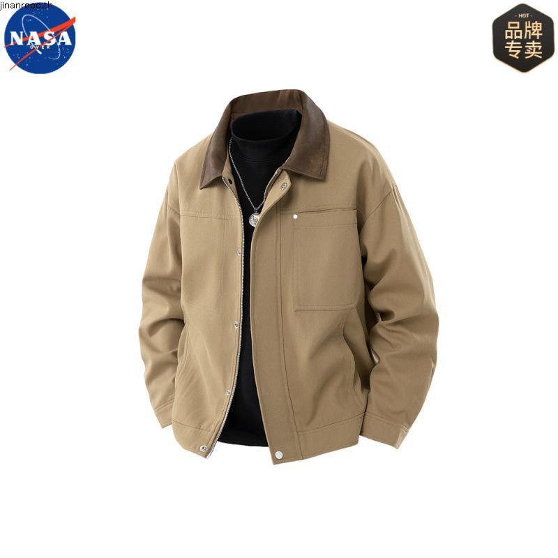NASA Brand Retro Street Wear cleanfit Tooling Detroit Jacket Men Street Loose All-Match Lapel Jacket