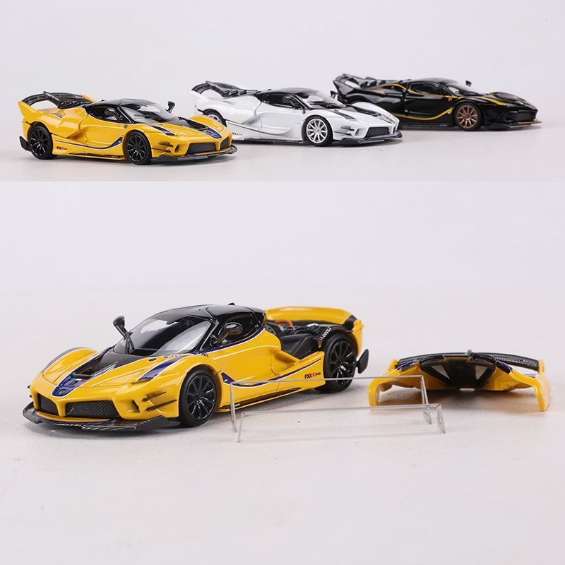 [โมเดลรถขายร้อน] ของเล่นตัวน้อย 1: 64 Ferrari FXXK EVO เปิดฝาครอบด้านหลังจําลองโมเดลรถโลหะผสม