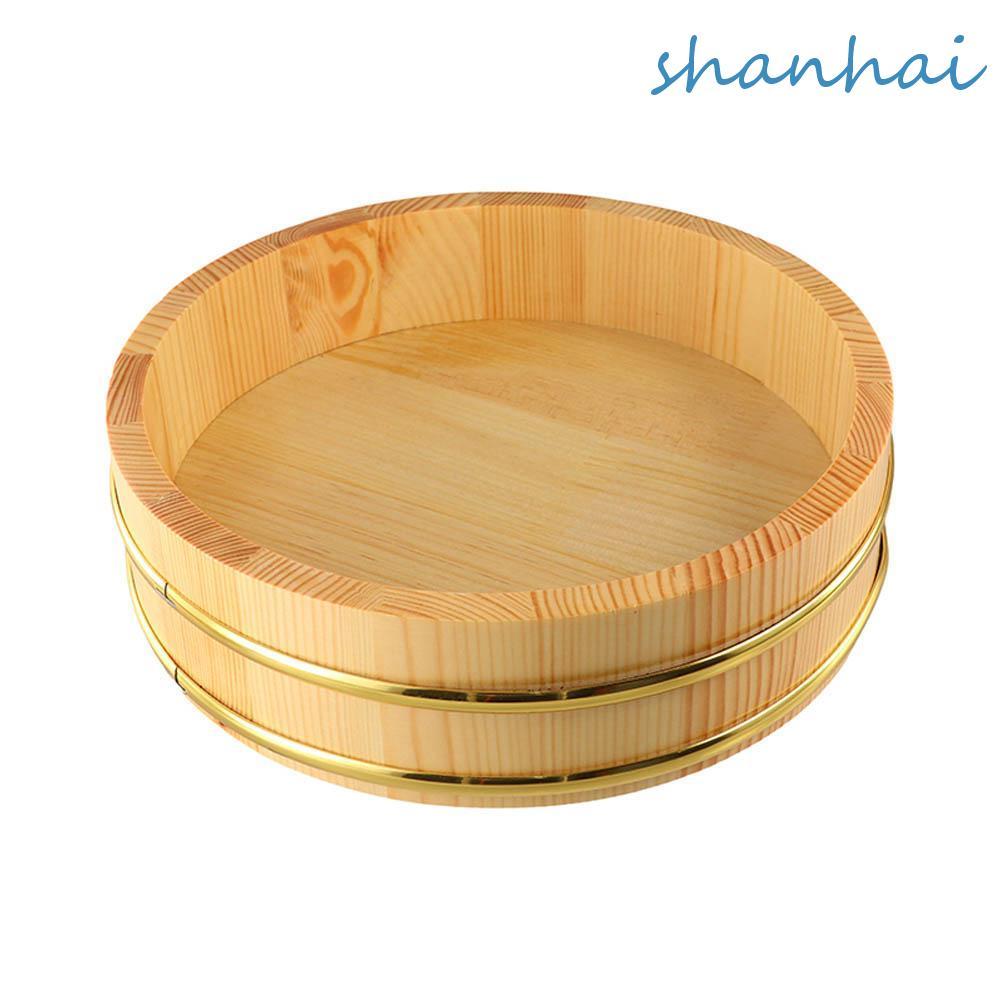 SHANHAI กล่องไม้,นํากลับมาใช้ใหม่ประณีตข้าวซูชิชามถังอ่าง,จานตะกร้าชนบทสร้างสรรค์มัลติฟังก์ชั่นญี่ปุ่น Steamer Barrel กล่องเก็บอาหาร
