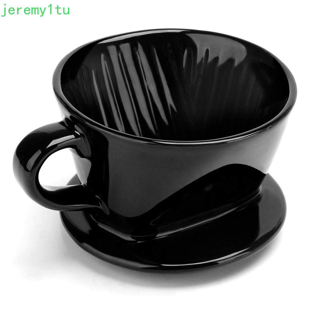 JEREMY เครื่องชงกาแฟ Over ก้นแบนแบบพกพา Pour Over Coffee Filter, Delicate Reusable Ceramic BPA-Free Ceramic Coffee Dripper Home