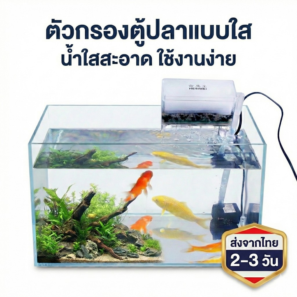 กรองแขวนตู้ปลา ตู้ปลา  Aquarium Fish tank filter 5W กรองแขวน สำหรับ 10-16นิ้ว อุปกรณ์ตู้ปลา A178
