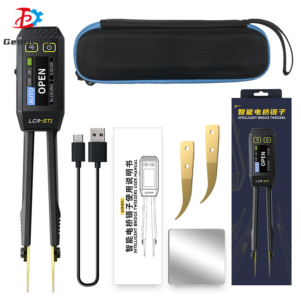 FNIRSI LCR-ST1 Digital Tweezer Bridge Resistor ตัวเหนี่ยวนําตัวเก็บประจุส่วนประกอบการทดสอบ SMD คลิปม