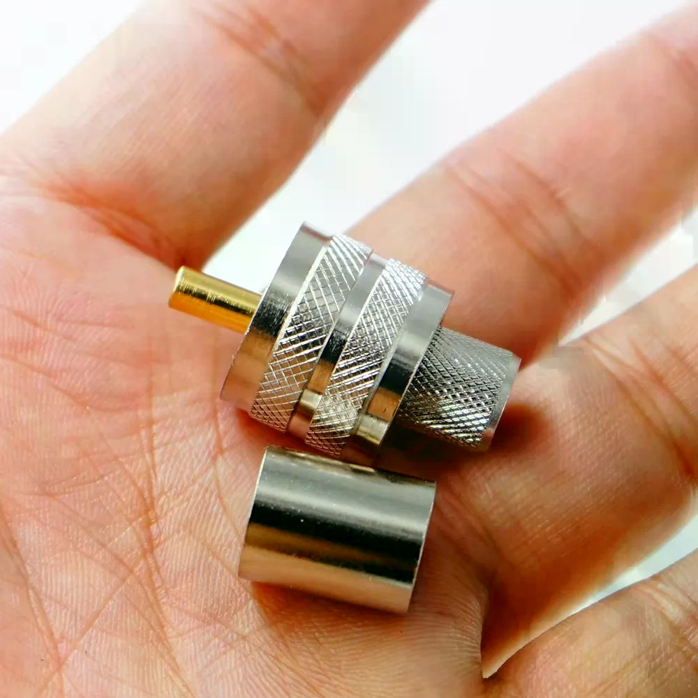 10pcs PL259 UHF ปลั๊กชาย RF Coaxial connector crimp สําหรับ RG8 LMR400 RG213 RG165 RG214 RG393 Pigta
