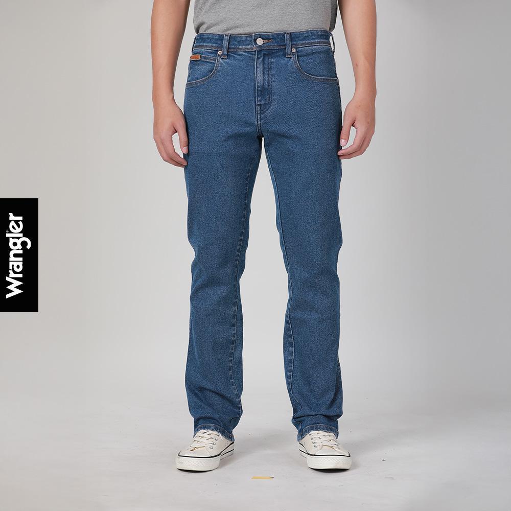 WRANGLER กางเกงยีนส์ผู้ชาย เอวกลาง ทรงเข้ารูป ทรง Texas Slim รุ่น WR F525MTESF56 สียีนส์อ่อน