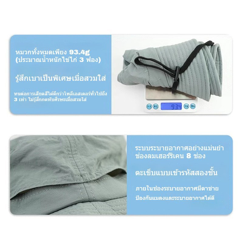หมวกกันแดด หมวกปีนเขา กันUV UPF50+ ระบายอากาศ ปกป้องคอ ปรับขนาดได้ เหมาะตกปลา เดินป่า ตั้งแคมป์ ราคา ถูกที่สุด ดีลบีเคเค แกลเลอรีภาพที่ 8